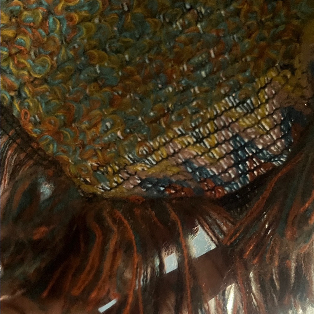 Source Unknown Multicolor Zigzag Poncho - image 6